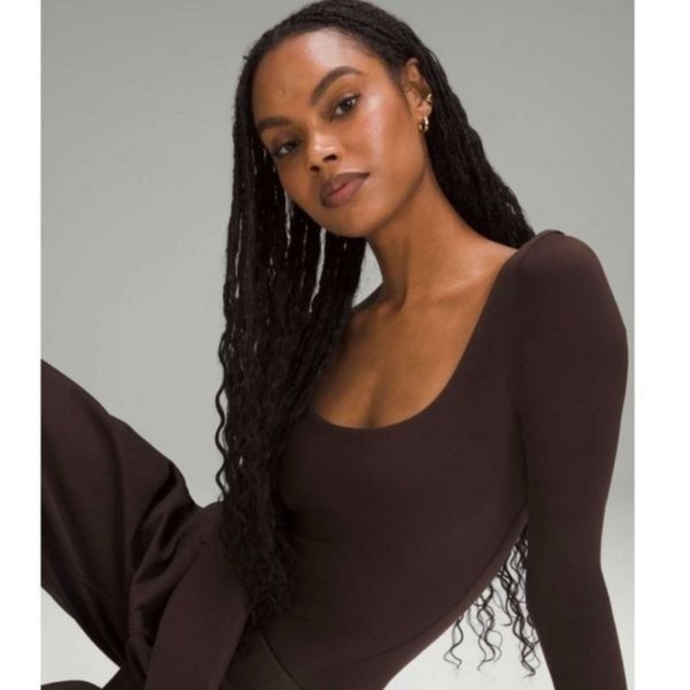 Lululemon Nulu Square Neck Long Sleeve Bodysuit Thong Cut NWT Size Large (FRPR) - Picture 16 of 16